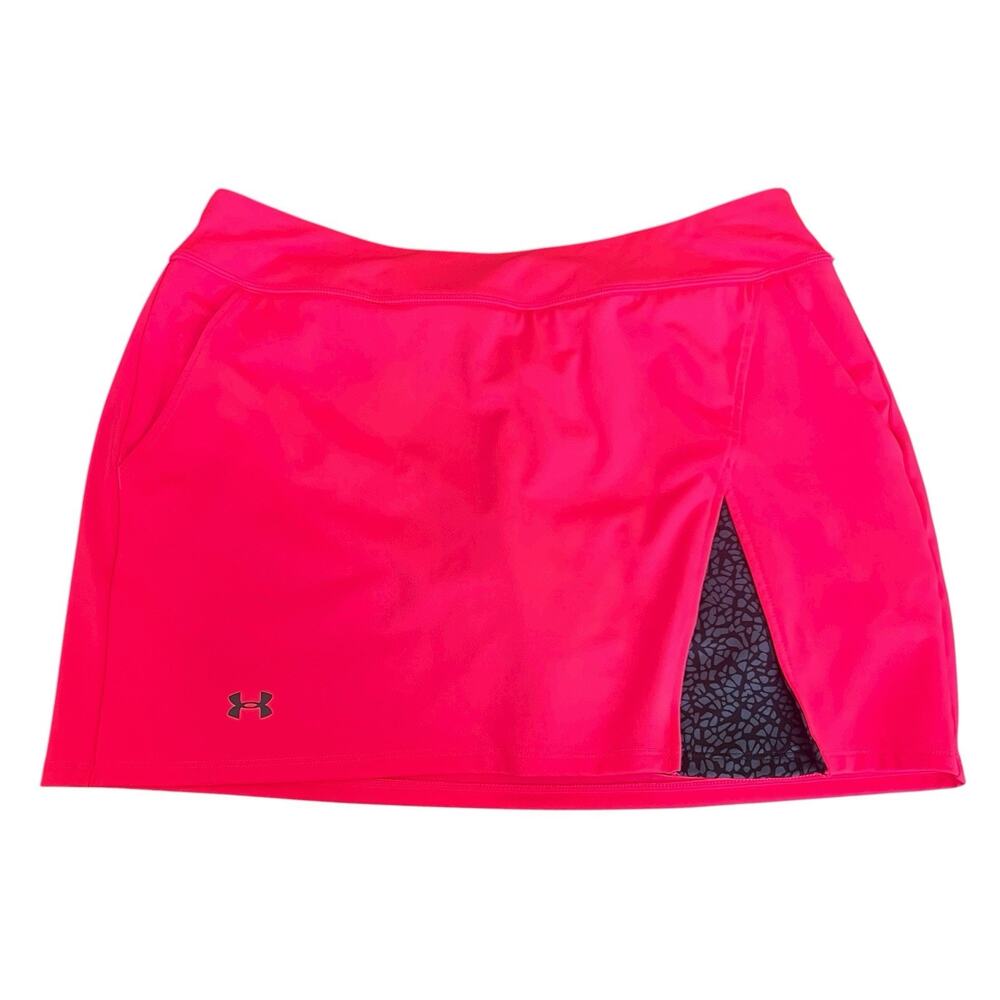 Under Armour Fluoro Pink Athletic Skort Size M Golf Tennis UPF 30